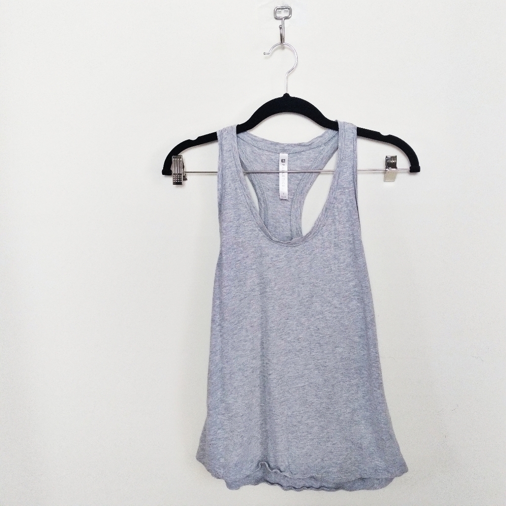 Fabletics Heather Gray Workout Athletic Racerback Tank Top Size Small